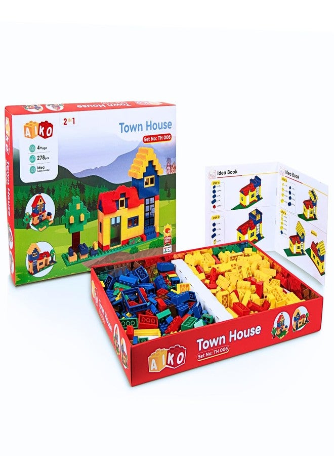 AIKO Town House Set No. 6 - 278 Pieces ABS Plastic Building Blocks | Multi-Color Construction STEM Toy | Learning & Creativity | Ideal Gift for Kids 4+ - Image 1